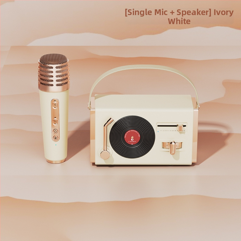 Retro Bluetooth prenosný reproduktor na vonkajšie aj vnútorné použitie, Bluetooth 5.2, 5W výstup, frekvenčný rozsah 100 Hz–20 kHz, SNR ≥70 dB, vstavaná batéria