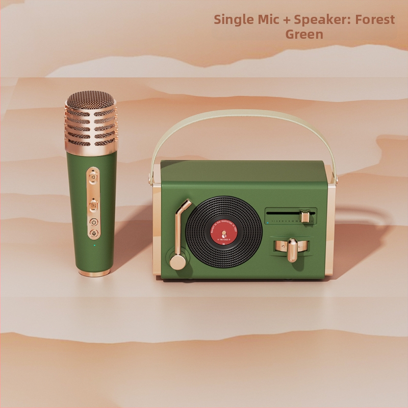 Retro Bluetooth prenosný reproduktor na vonkajšie aj vnútorné použitie, Bluetooth 5.2, 5W výstup, frekvenčný rozsah 100 Hz–20 kHz, SNR ≥70 dB, vstavaná batéria