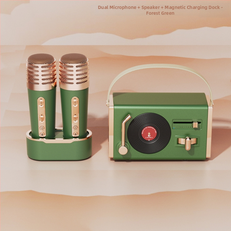 Retro Bluetooth prenosný reproduktor na vonkajšie aj vnútorné použitie, Bluetooth 5.2, 5W výstup, frekvenčný rozsah 100 Hz–20 kHz, SNR ≥70 dB, vstavaná batéria