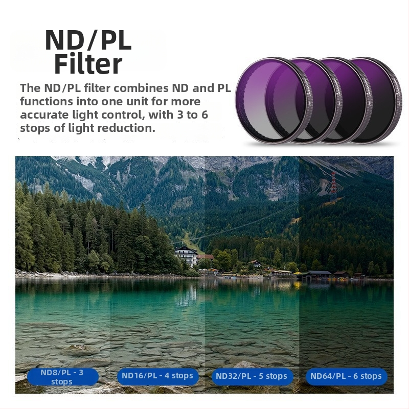 DJI Action 5 Pro/6/4 filtrikomplekt: CPL klaasfiltrid, NDUV filtrid, kiire magnet-vabastus ja karastatud objektiivi kaitse