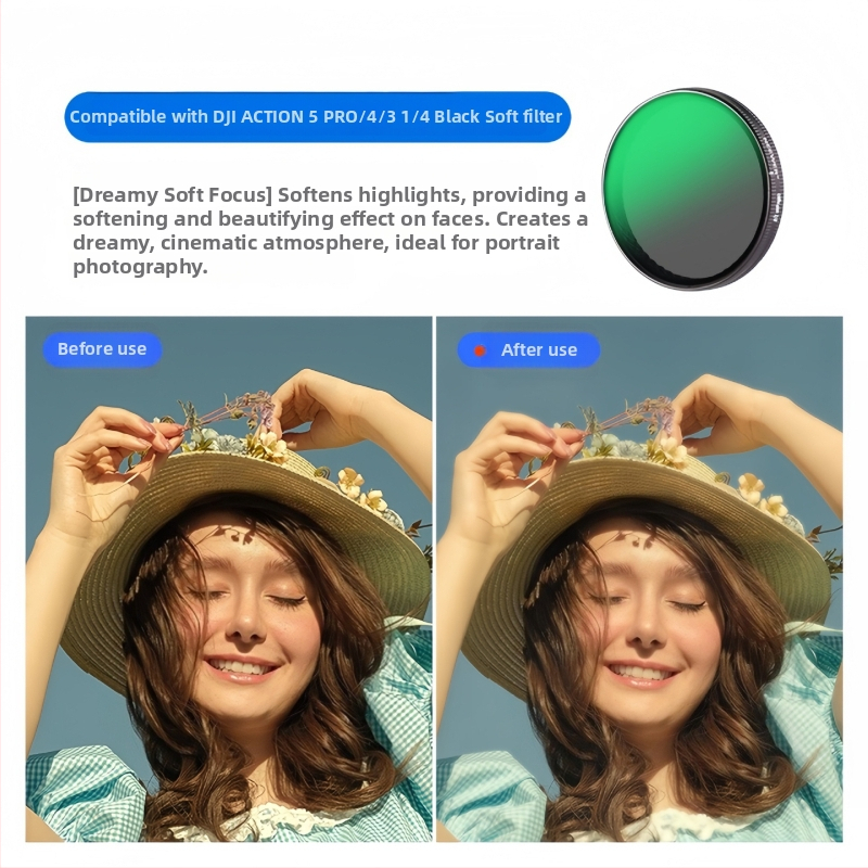 DJI Action 5 Pro/6/4 filtrų rinkinys: CPL stiklo filtras, NDUV filtras, greitas magnetinis atleidimas objektyvo apsaugos filtras