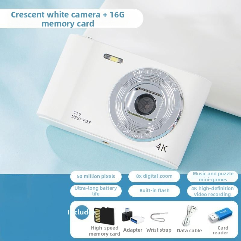 Studentu digitālais fotoaparāts ar CCD sensoru, 50 MP, retro dizains, iesācēju līmeņa D01