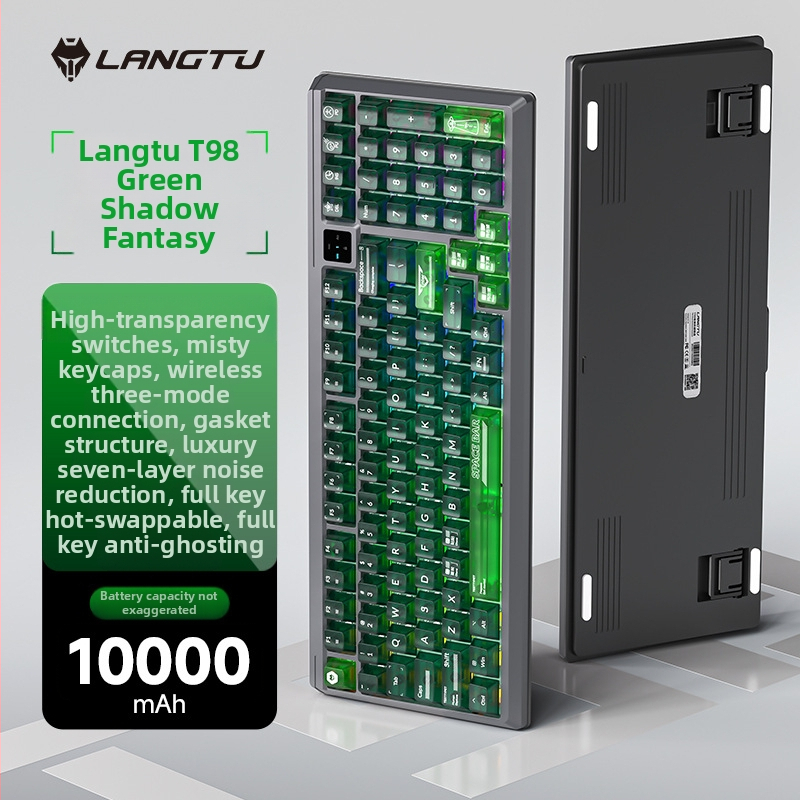 Langtu T98 prilagođena žičana mehanička tipkovnica, Gaskte struktura, hot-swappable prekidači, za e-sport, numerička tipkovnica, USB-C