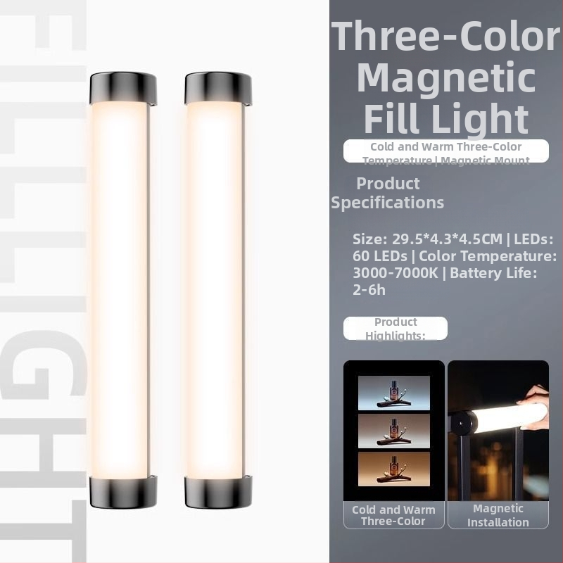 LED doplnkové svetlo s RGB zmenou farieb, tri farebné teploty, pod 10 W, ≤36 V, pre spálňu, selfie a pozadie živého vysielania
