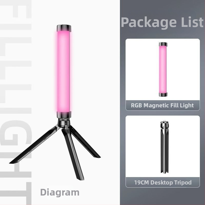 LED doplnkové svetlo s RGB zmenou farieb, tri farebné teploty, pod 10 W, ≤36 V, pre spálňu, selfie a pozadie živého vysielania