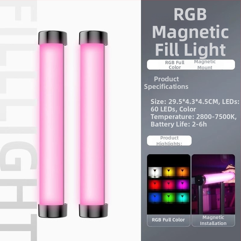 LED doplnkové svetlo s RGB zmenou farieb, tri farebné teploty, pod 10 W, ≤36 V, pre spálňu, selfie a pozadie živého vysielania