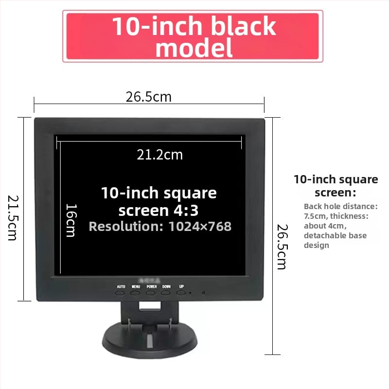 12HS LCD monitorius kompiuteriui — 1280x800 raiška, LCD ekranas, pakavimo parinktys 1–4