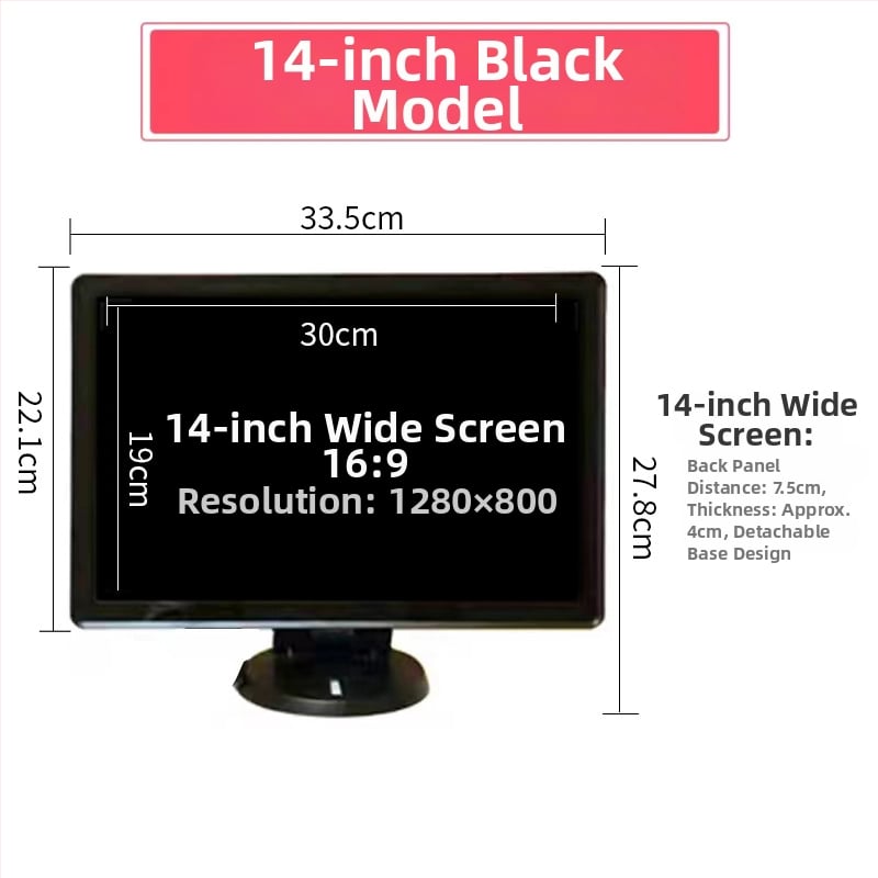 12HS LCD monitorius kompiuteriui — 1280x800 raiška, LCD ekranas, pakavimo parinktys 1–4