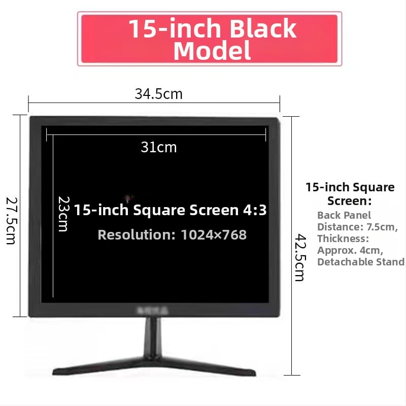 12HS LCD monitorius kompiuteriui — 1280x800 raiška, LCD ekranas, pakavimo parinktys 1–4