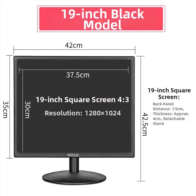 12HS LCD monitorius kompiuteriui — 1280x800 raiška, LCD ekranas, pakavimo parinktys 1–4