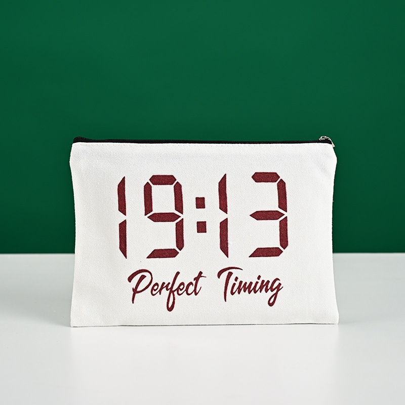 Aochen канвас чанта за моливи и козметика със cartoon DIY дизайн, цип, печат на лого с термопрена, персонализируема