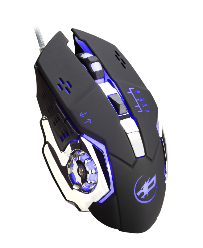 Fire Wolf USB mehanički gaming tipkovnica i miš set, žično, makro programiranje, 3200 DPI, ergonomski, vodootporan, kabel 1.8 m