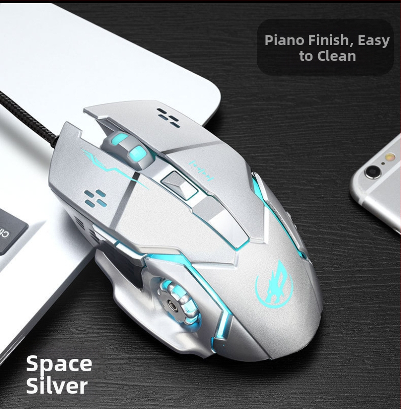 Fire Wolf USB mehanički gaming tipkovnica i miš set, žično, makro programiranje, 3200 DPI, ergonomski, vodootporan, kabel 1.8 m