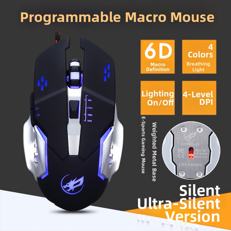 Fire Wolf USB mehanički gaming tipkovnica i miš set, žično, makro programiranje, 3200 DPI, ergonomski, vodootporan, kabel 1.8 m