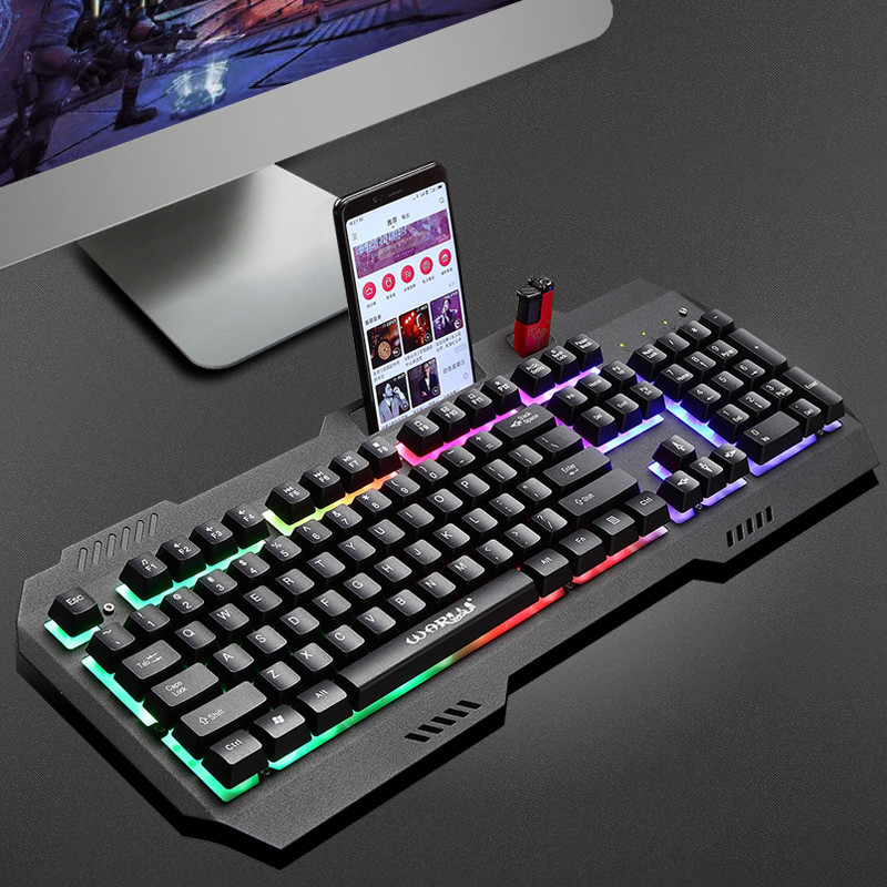 Fire Wolf USB mehanički gaming tipkovnica i miš set, žično, makro programiranje, 3200 DPI, ergonomski, vodootporan, kabel 1.8 m