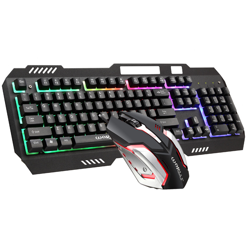 Fire Wolf USB mehanički gaming tipkovnica i miš set, žično, makro programiranje, 3200 DPI, ergonomski, vodootporan, kabel 1.8 m