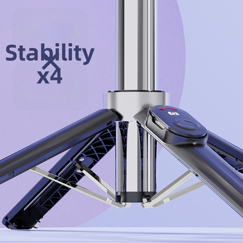 Četrkājains telefona statīvs tiešraidei ar Bluetooth tālvadību un iebūvētu apgaismojumu