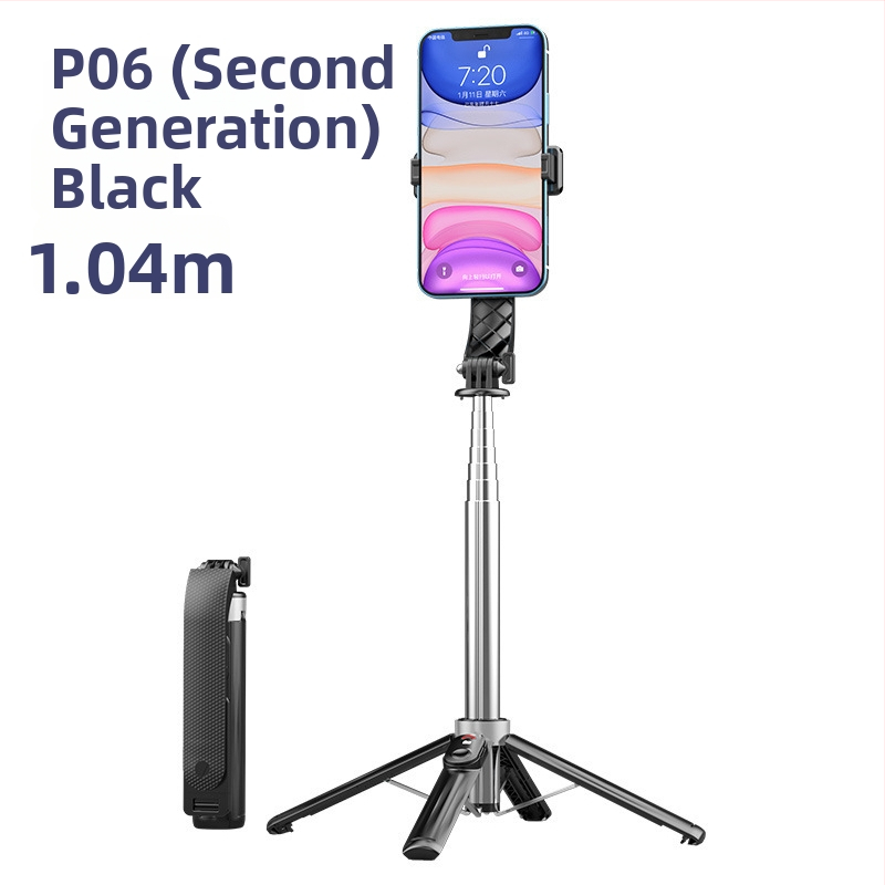 Četrkājains telefona statīvs tiešraidei ar Bluetooth tālvadību un iebūvētu apgaismojumu