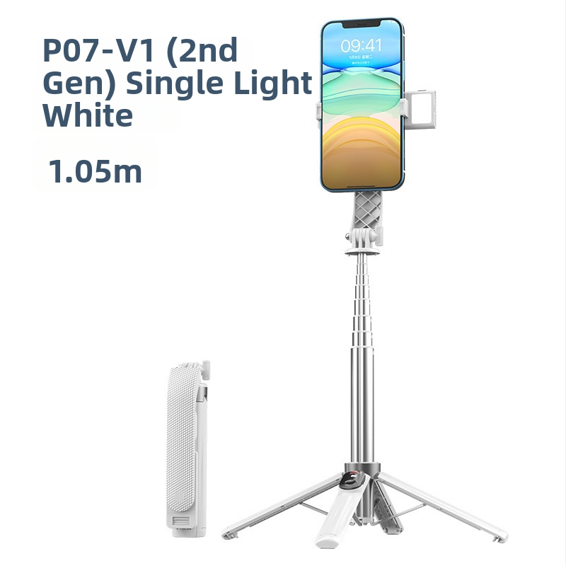 Četrkājains telefona statīvs tiešraidei ar Bluetooth tālvadību un iebūvētu apgaismojumu