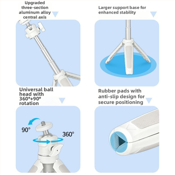 Mini galda statīvs atlocāms, no alumīnija sakausējuma, piemērots viedtālrunim un bezspoguļkamerai