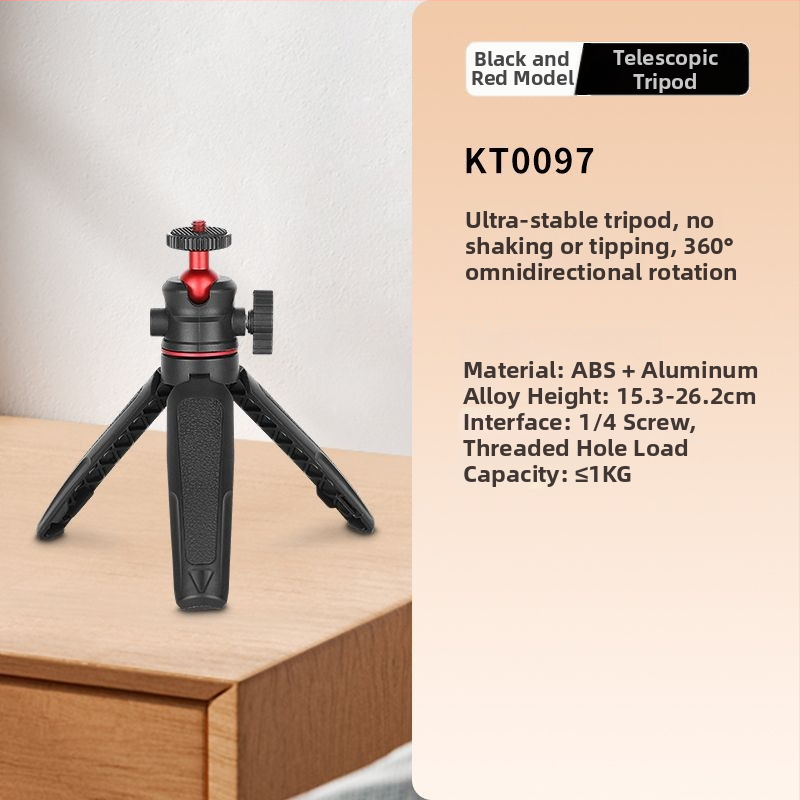 Mini galda statīvs atlocāms, no alumīnija sakausējuma, piemērots viedtālrunim un bezspoguļkamerai