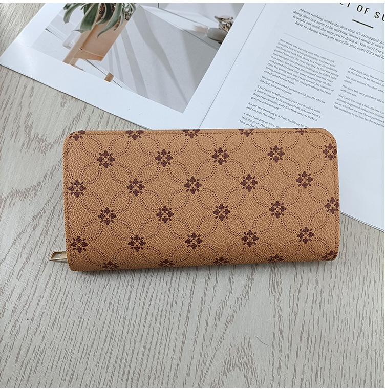 Enfa hosszú női pénztárca betűs mintával – városi minimalista stílus, PVC külső, belső poliészter, vízálló