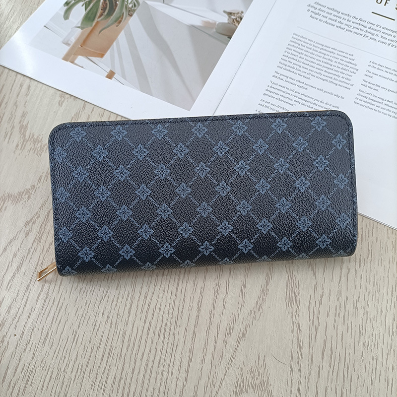 Enfa hosszú női pénztárca betűs mintával – városi minimalista stílus, PVC külső, belső poliészter, vízálló