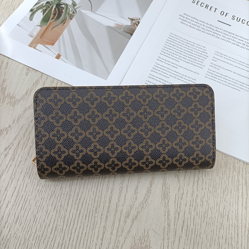 Enfa hosszú női pénztárca betűs mintával – városi minimalista stílus, PVC külső, belső poliészter, vízálló