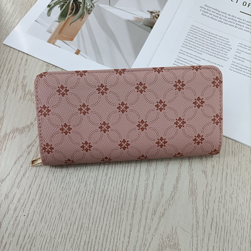 Enfa hosszú női pénztárca betűs mintával – városi minimalista stílus, PVC külső, belső poliészter, vízálló