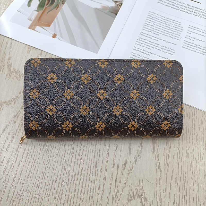 Enfa hosszú női pénztárca betűs mintával – városi minimalista stílus, PVC külső, belső poliészter, vízálló