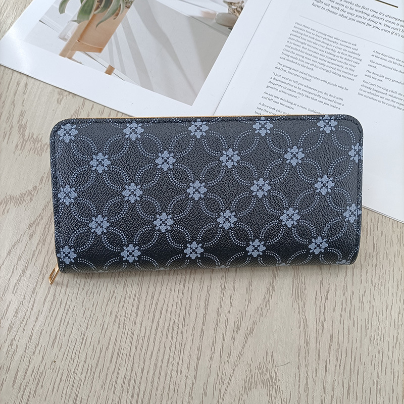 Enfa hosszú női pénztárca betűs mintával – városi minimalista stílus, PVC külső, belső poliészter, vízálló