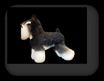 Model de câine pentru instruire cu schelet standard și blană completă; materiale: lână sintetică și plastic