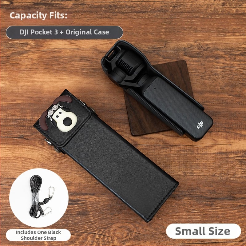 Θήκη Osmo Pocket 3 για κάμερα – εξωτερικό συνθετικό δέρμα, επένδυση από καμβά, ζώνη crossbody, unisex