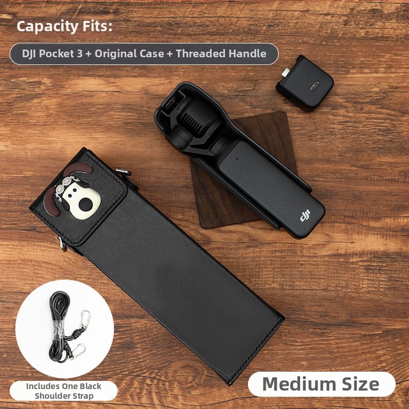 Θήκη Osmo Pocket 3 για κάμερα – εξωτερικό συνθετικό δέρμα, επένδυση από καμβά, ζώνη crossbody, unisex