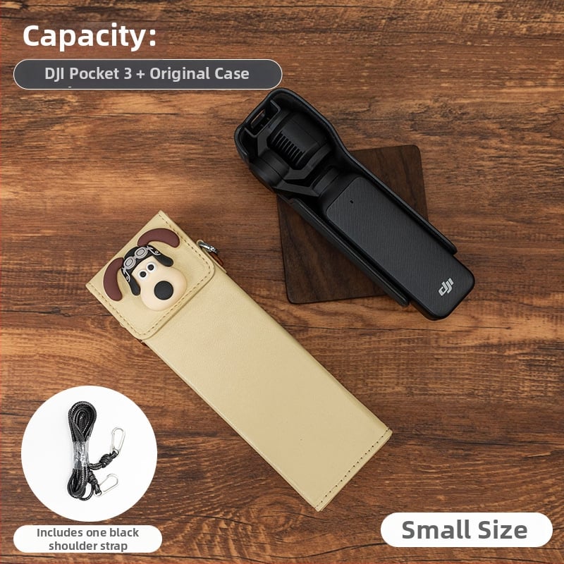 Θήκη Osmo Pocket 3 για κάμερα – εξωτερικό συνθετικό δέρμα, επένδυση από καμβά, ζώνη crossbody, unisex