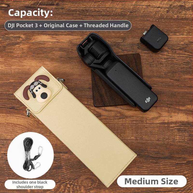 Θήκη Osmo Pocket 3 για κάμερα – εξωτερικό συνθετικό δέρμα, επένδυση από καμβά, ζώνη crossbody, unisex