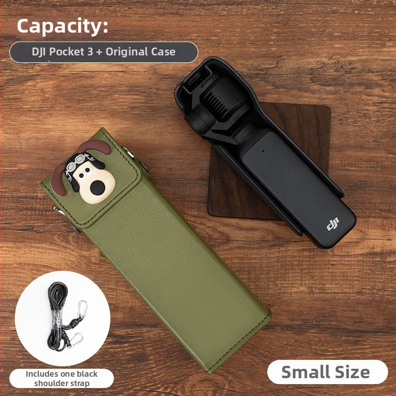Θήκη Osmo Pocket 3 για κάμερα – εξωτερικό συνθετικό δέρμα, επένδυση από καμβά, ζώνη crossbody, unisex