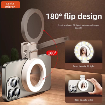 ZPJ LED Lampa pentru selfie pentru telefoane și tablete, Reîncărcabilă, Portabilă, Model ZPJ, Trei temperaturi de culoare, Putere ≤10W, 5V