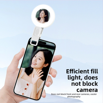 ZPJ LED Lampa pentru selfie pentru telefoane și tablete, Reîncărcabilă, Portabilă, Model ZPJ, Trei temperaturi de culoare, Putere ≤10W, 5V