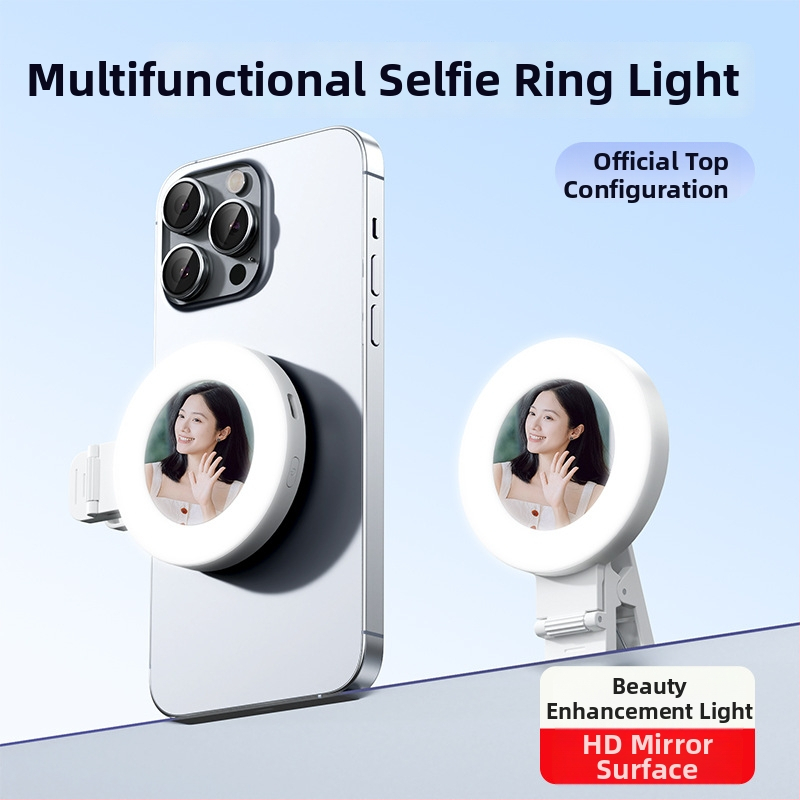 ZPJ LED Lampa pentru selfie pentru telefoane și tablete, Reîncărcabilă, Portabilă, Model ZPJ, Trei temperaturi de culoare, Putere ≤10W, 5V