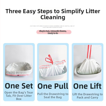 Σάκος απορριμμάτων γάτας με κορδόνι και λαβή, παχύτερο HDPE, κυλιόμενος σχεδιασμός