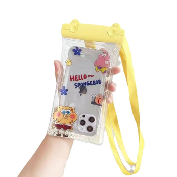 Geantă impermeabilă pentru telefon, design Cartoon, compatibilă cu ecranul tactil, PVC material, țesătură impermeabilă; potrivită pentru scufundări, înot, plajă și activități în aer liber