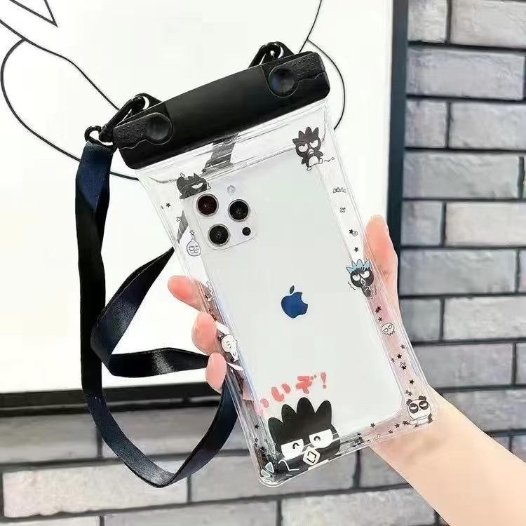Geantă impermeabilă pentru telefon, design Cartoon, compatibilă cu ecranul tactil, PVC material, țesătură impermeabilă; potrivită pentru scufundări, înot, plajă și activități în aer liber