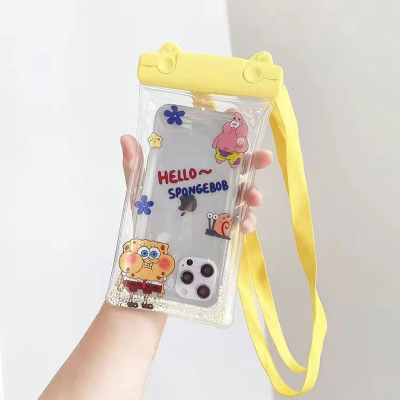 Geantă impermeabilă pentru telefon, design Cartoon, compatibilă cu ecranul tactil, PVC material, țesătură impermeabilă; potrivită pentru scufundări, înot, plajă și activități în aer liber
