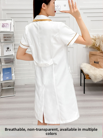 Set Mantie și Pantaloni Croiți pentru personalul salonului de înfrumusețare, poliester ce evacuează umezeala, mâneci 9/10, guler rotund, lungime medie