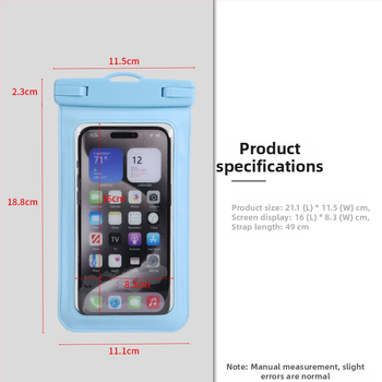 Husă impermeabilă pentru telefon pentru scufundări și activități în aer liber, material PVC, compatibilă cu ecranul tactil, rezistență la apă nivel 8