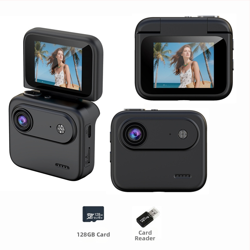 Y360 sporta kamera ar apgriežamu ekrānu, 4K video, stabilizācija, 143° platleņķa skats, 2,0 collu LCD