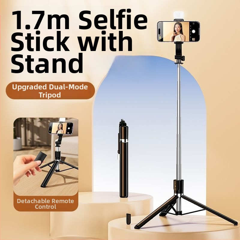 Nerūsējošā tērauda selfiju statīvs ar trīs kājām, universāla saderība, Bluetooth: Nē, attālinātais pults: Nē