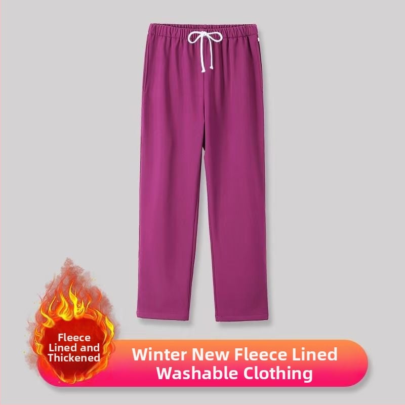 Set scrub unisex pentru clinici dentare și veterinare, căptușit cu fleece, mâneci lungi, costum split (top și bottom), decolteu în V, 90–95% elastan