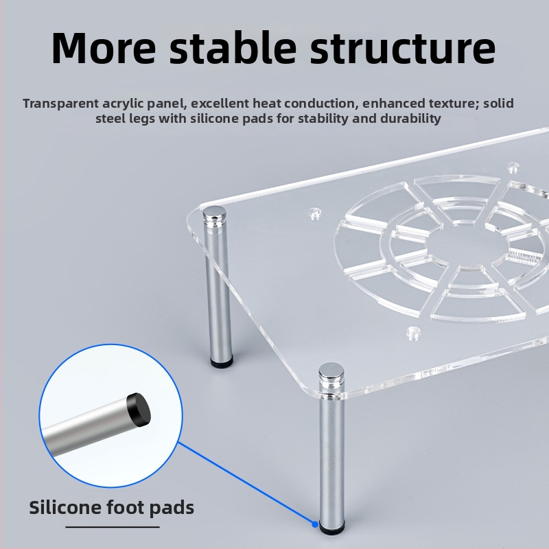 Atlīdzasēšanas statīvs maršrutētājam un modemam | ABS materiāls | 2 siltumvadi | 2 USB porti | Gaisa dzesēšana | Kluss dizains